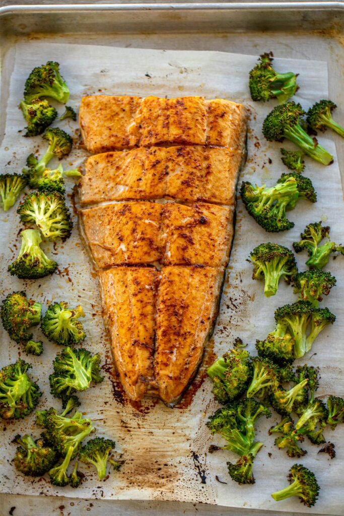 Salmon-and-Broccoli-Sheet-Pan Salmon and Broccoli Sheet Pan